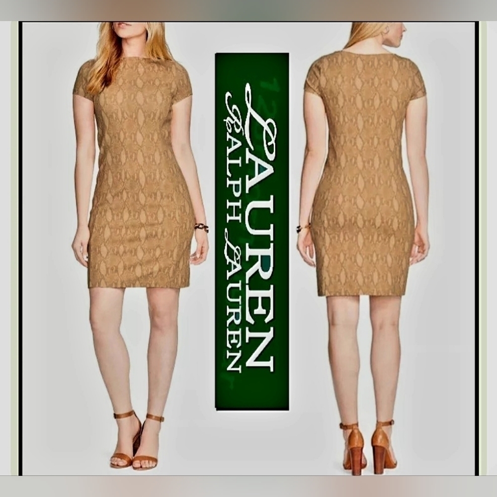 LAUREN RALPH LAUREN SNAKE PRINT DRESS - Picture 1 of 7